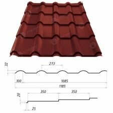 Металлочерепица Сталекс AFINA РЕ (полиэстер) Китай 0,45 мм 350/20