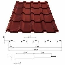 Металлочерепица Сталекс AFINA РЕ (полиэстер) Китай 0,45 мм 350/15