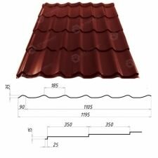 Металлочерепица Cталекс GRAND PEMA (матполиэстр) Словакия 0,45 мм 350/15